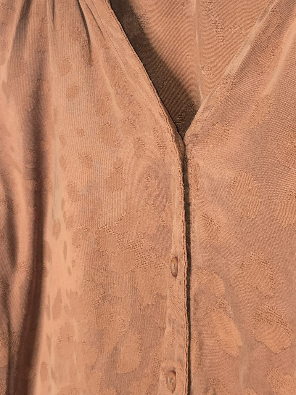 Cloth & Stone Anthropologie Rust Orange Elastic Neck Long Sleeve Blouse Top M